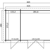 Tuinhuis-Blokhut Belmont 2: 425 x 280 cm