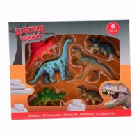 6 delig Animal World Dinosaurus speel set