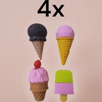 set van 4 x Gum in vrolijke ijsjes vormen