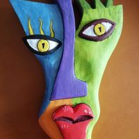 Abstract op Houten planken gemaakt