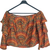 Off shoulder croptop oranje M