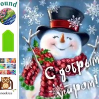 nr 77 Diamond Painting sneeuwpop 50x40cm (rond)