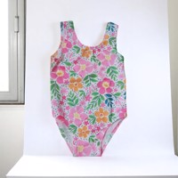 Meisjes badpak bloemen multicolor 100 - 3-4 jaar