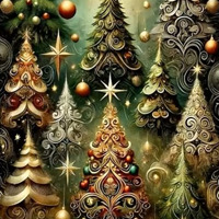 50x40cm Diamond Painting kerstbomen (vierkant) nr 1