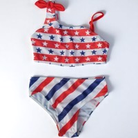 Meisjes bikini Amerikaanse vlag 122/128 - 7-8 jaar