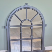 Gietijzeren stalraam spiegel - 110x78 cm