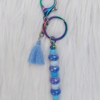 Sleutelhanger - tashanger metallic blauw