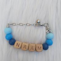 Gepersonaliseerde naam sleutelhanger blauw
