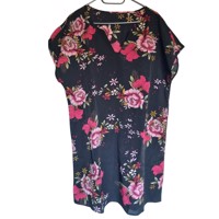 zomerjurk bloemen zwart roze M