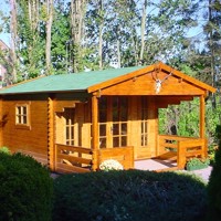 NIEUW Blokhut 3838L met terrasoverkapping