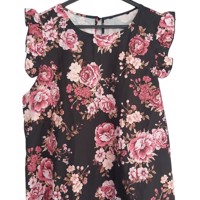 mouwloos luchtig shirt bloemen L