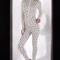 White icy - stretchy - jumpsuit - cream - voorrits L