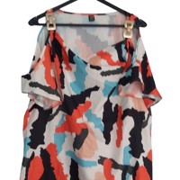 Shein schouderloze top met schakels XL