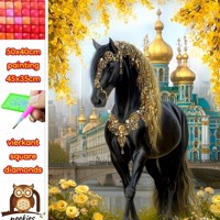 50x40cm Diamond Painting paard paleis (vierkant) nr 60