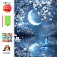 nr 57 Diamond painting maan vlinder 50x40cm (vierkant)