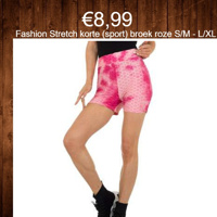 Fashion Stretch korte (sport) broek roze S/M - L/XL