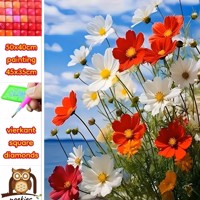 50x40cm Diamond Painting wilde bloemen (vierkant) nr 62