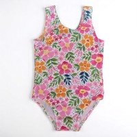 Meisjes badpak bloemen multicolor 120 5-6 jaar