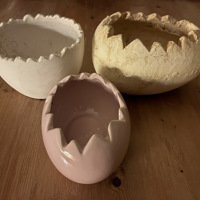 3 aardewerk porselein bakjes Pasen creatief paasbakje 