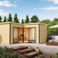 NIEUW modern houten tuinhuis Domeo 6 Set