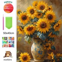 nr 14 Diamond Painting bloemen 50x40cm (vierkant)