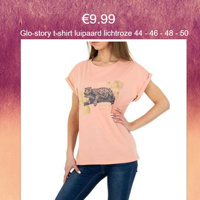 Glo-story t-shirt luipaard lichtroze 44 - 46 - 48 - 50