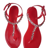961 Sandalen rood met strass steentjes 36