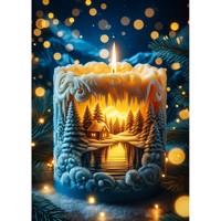 nr 70 Diamond Painting landschap kaars 50x40cm (vierkant)