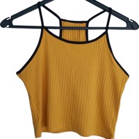 Sport crop top geel zwart L