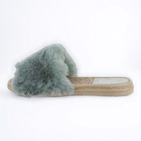 NN152 Givana Fluffy slippers groen 38