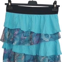 Metrofive mini rok met laagjes van kant turquoise L/XL