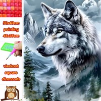 50x40cm Diamond Painting wolf (vierkant steentjes) nr 21