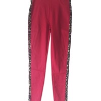 Fashion stevige legging panterprint rood S/M 36/38