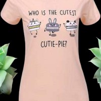 Glo-Story strak getailleerd t-shirt cutest pie abrikoos S