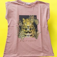 Glo-story t-shirt roze tijger S/36