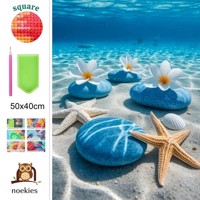 nr 12 Diamond Painting zee schelpen 50x40cm (vierkant)