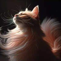 nr 99 Diamond painting poes langharig 50x40cm (rond)