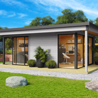 Tuinhuis-Blokhut Domeo 3 Loggia set:  508,8 x 321,9cm