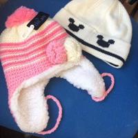 2 stuks nieuwe kinder baby mutsen roze en witte