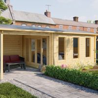 Blokhut - Tuinhuis Skeg | 44 mm | vuren onbehandeld ---PROMO