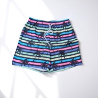 Zwembroek - short meerkleurig met palmbomen M