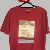 Glo-Story t-shirt Shine all day rood goud S