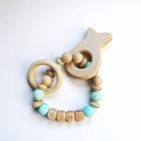 Gepersonaliseerde rammelaar vis blauw