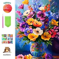 nr 51 Diamond painting bloemen 50x40cm (vierkant)