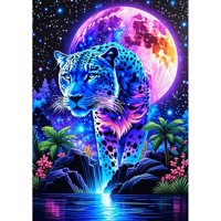 nr 10 Diamond Painting panter 50x40cm (vierkant)