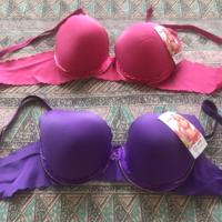 2 stuks nieuwe bh roze --paars--kaartje eraan