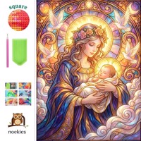 nr 66 Diamond painting moeder kind duiven 50x40cm (vierkant)