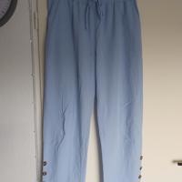 Zomerbroek met knoopjes en kanten streep blauw 2XL