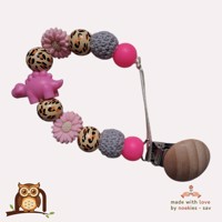 nr 32 noekies speenkoord dino panterprint roze