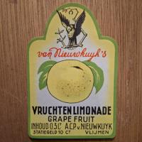 Etiket Grape Fruit Brouwerij De Valk-Van Nieuwkuyk